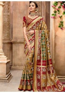 Indian Women's Banarasi Silk Saree Blouse Traditional Ethnic Festive Wear Sari 