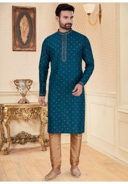 Details about   Indian Designer Bollywood Wedding Wear Blue Color Kurta Payjama Dress From India 