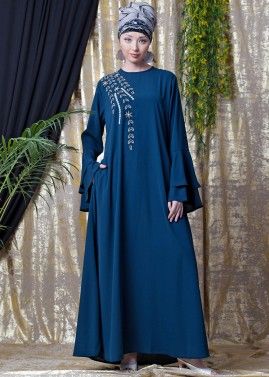 Readymade Blue Bell Sleeved Abaya