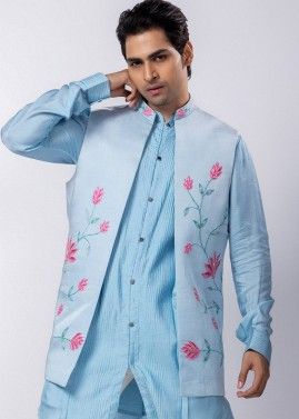 Readymade Blue Embroidered Jacket