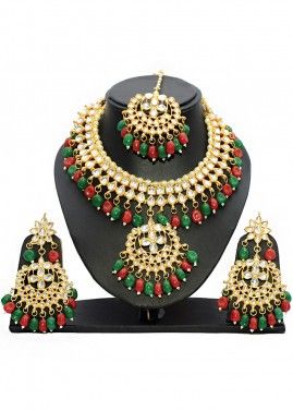 Multicolored Kundan Necklace Set