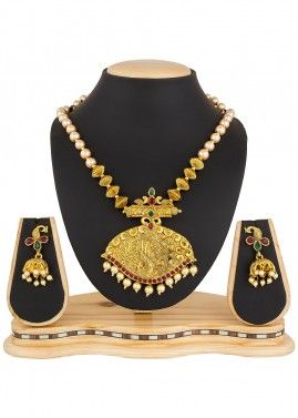 Golden Beaded Necklace Set