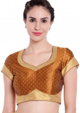 Brown Readymade Woven Blouse