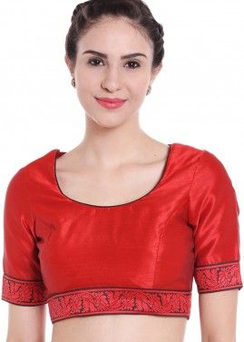 Readymade Red Dupion Silk Blouse