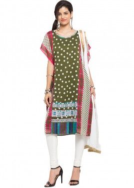 Green Readymade Georgette Suit  