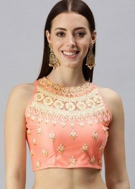 Readymade Peach Heavy Embroidered Blouse