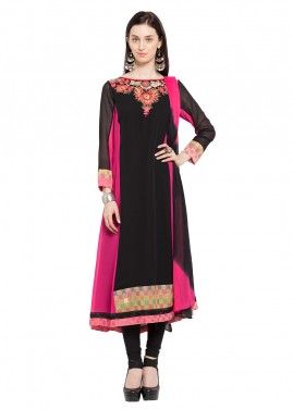 Readymade Black Anarkali Georgette Salwar Suit