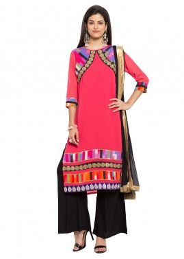 Readymade Pink Georgette Palazzo Suit