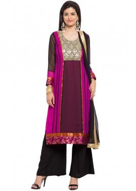 Readymade Pink Georgette Palazzo Suit