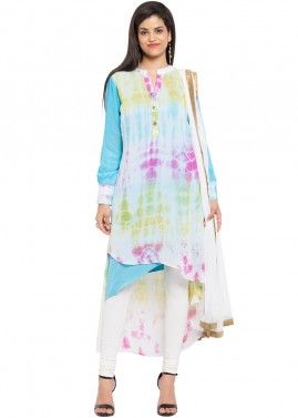 Readymade Multicolor Georgette Asymmetric Salwar Suit