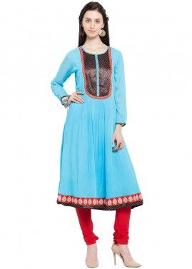 Readymade Sky Blue Faux Georgette Tunic