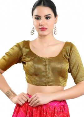 Golden Color Shimmer Saree Blouse 