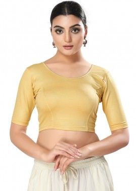 Golden Color Art Silk Saree Blouse 