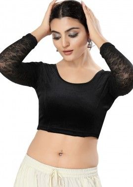 Black Color Velvet Saree Blouse 