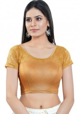 Golden Color Cotton Saree Blouse 