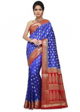 Pure Banarasi Silk Woven Blue Saree