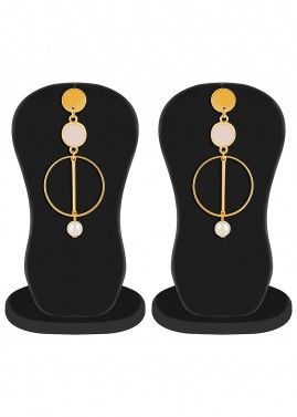 Pearl Golden Hoop Style Earrings
