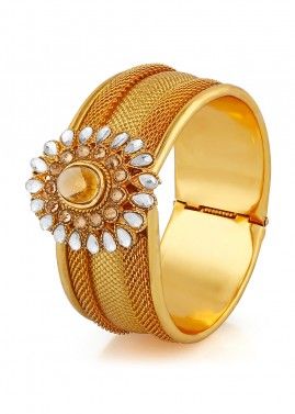 Stone Studded Bracelet  in Golden