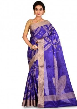 Purple Woven Pure Banarasi Silk Saree