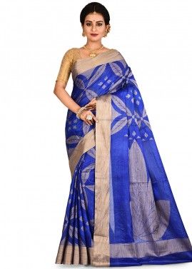 Blue Woven Pure Banarasi Silk Saree