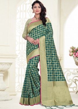 Green Banarasi Silk Woven Saree 