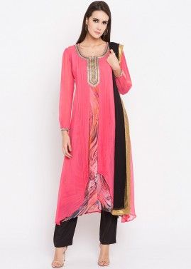 Pink Asymmetrical Readymade Salwar Suit