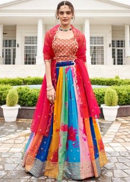 Multicolor Sequins Embroidered Lehenga