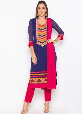 Readymade Blue Georgette Pant Suit