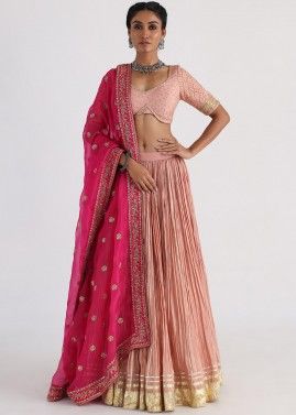 Mauve Pink Sequins Embroidered Lehenga Choli