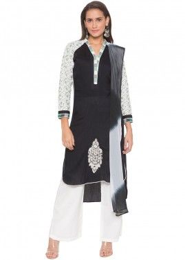 Readymade Asymmetrical Pant Suit In Black