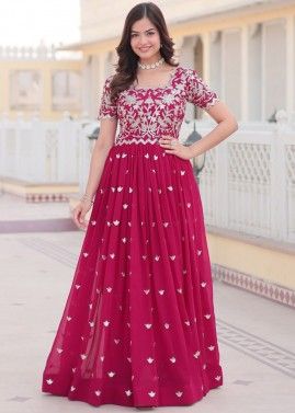 Readymade Pink Embroidered Gown