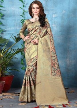 Golden Art Banarasi Silk Woven Saree