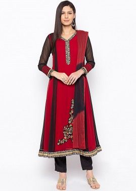 Readymade Red & Black Flared Style Suit