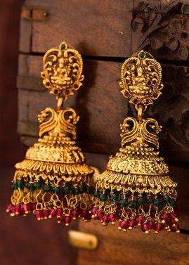 Golden Temple Style Jhumka Earrings