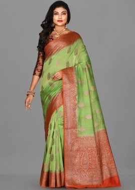 Green Heavy Pallu Banarasi Silk Saree