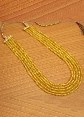 Yellow Multi Layer Beaded Necklace