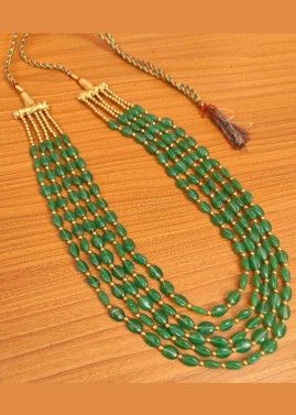 Green Beaded Multi Layered Necklace