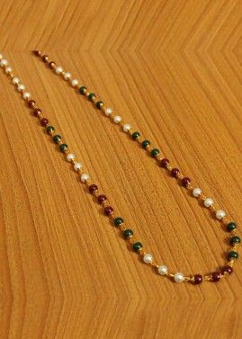 Multicolor Pearls Embellished Long Chain