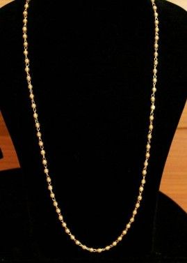 Golden Beaded Long Chain Necklace