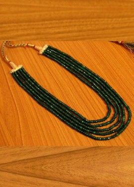 Green Multi Layered Beaded Necklace