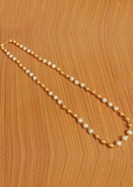 White Beaded Chain Style Necklace