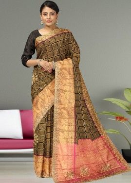 Kanjivaram Silk Black Saree In Woven Designs