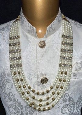 White Stone Studded Groom Kantha Mala