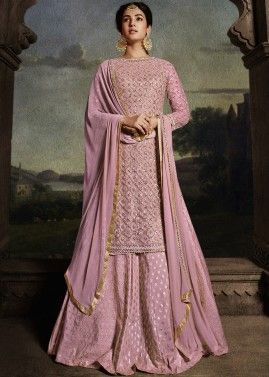 Sonal Chauhan Pink Embroidered Pakistani Sharara Suit