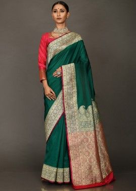 Green Woven Handloom Silk Saree
