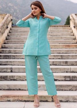 Turquoise Readymade Co-Ord Set