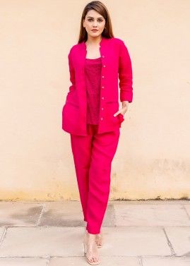Pink Readymade Cotton Co-Ord Set