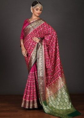Pink Zari Woven Saree In Kanchipuram Silk