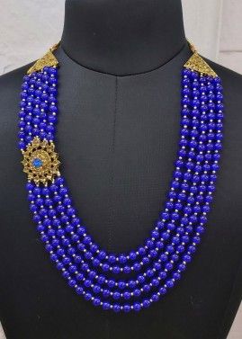Blue Bead Studded Kantha Mala