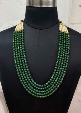 Green Bead Studded Kantha Mala